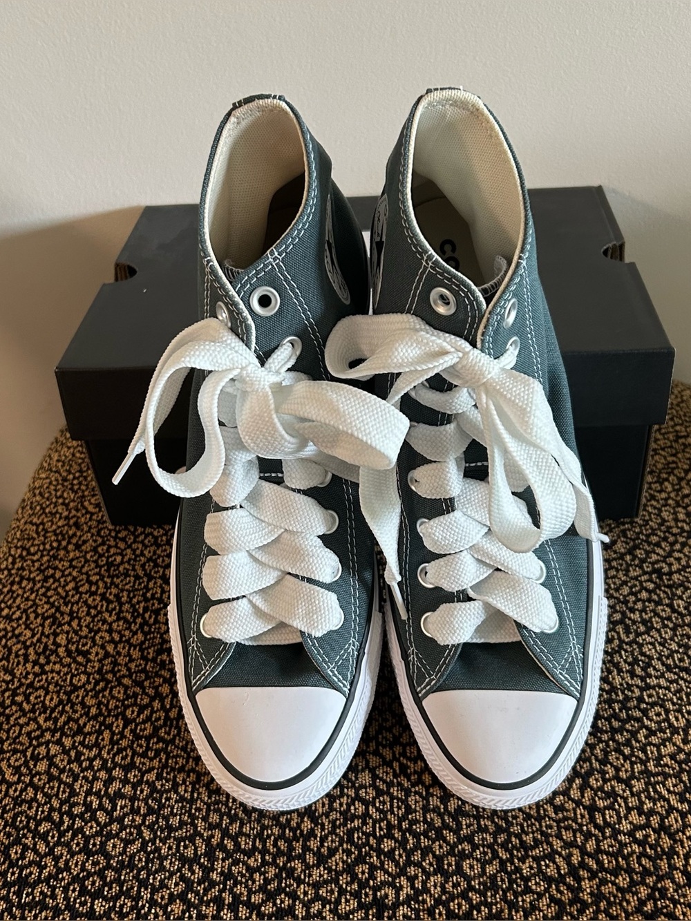 NEW Converse AS High Top Sneakers Dark Green w Bonus Chunky Laces